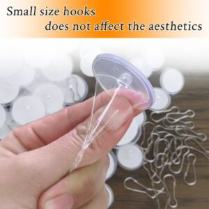 MultiValue 20 pcs Adhesive Ceiling Hooks, Hooks for Hanging Festival Wedding Birthday Decorations Adhesive Hooks Wall Hooks with Binding Rings Hooks for Outdoor String Lights Honeycomb Balls (20 PCS)