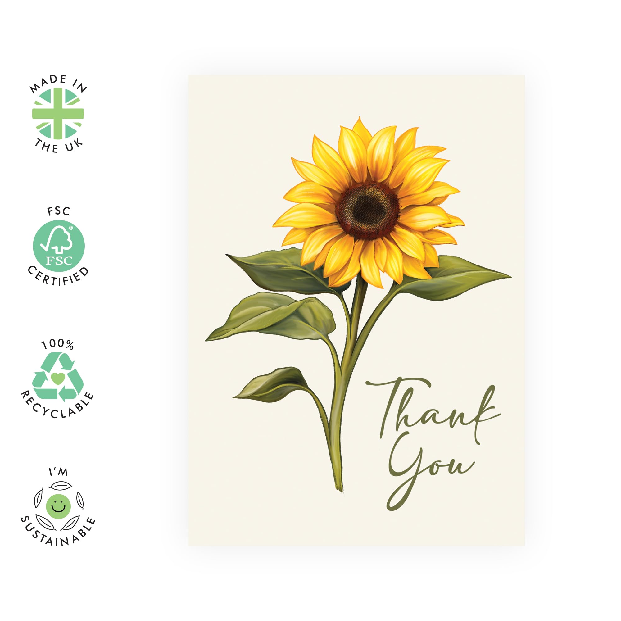 CENTRAL 23 Thank You Greeting Cards For Her - Sunflower Thank You - Sweet Appreciation Cards For Women - Floral Cards- Gift For Mommy Mom - Gift For Woman - Comes With Fun Stickers