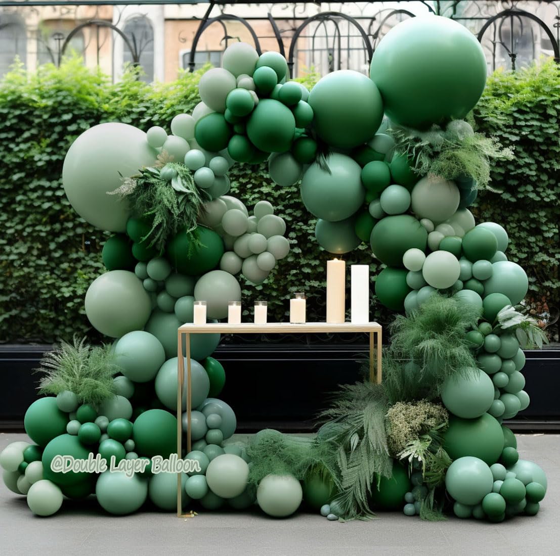 Dark Green and Sage Green Balloon Garland Double Stuffed Dusty Sage Green Balloons Forest Emerald Green Balloons Green Balloon Arch Kit for Baby Shower St. Patrick's Day Jungle Birthday Party Decor