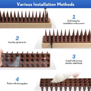 Bird Spikes,20 Pack Bird Deterrent Spikes for Outside,Bird Spikes for Outside Used Outdoors to Repel Birds, Squirrels, and Raccoons. Deterrents Used on Fences, Roofs, and Walls to Keep Birds Away