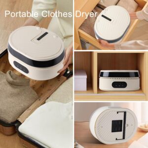 Portable Clothes Dryer, Portable Dryer For Apartment Home Travel RV Dorm, Compact Foldable Mini Dryer Machine For Clothes, Underwear, Baby Clothes, Timer Function, LED UV, Hanger, Light Strip, Beige