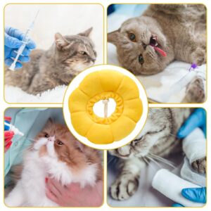 LuckyOpt Sunflower Cat Recovery Cone, Adjustable Pet Elizabethan Collar for Cats &Puppy, Soft Cone for Cats After Surgery to Stop Licking, Cat Neck Pillow for Sleeping, Easy to Clean (Yellow, M)