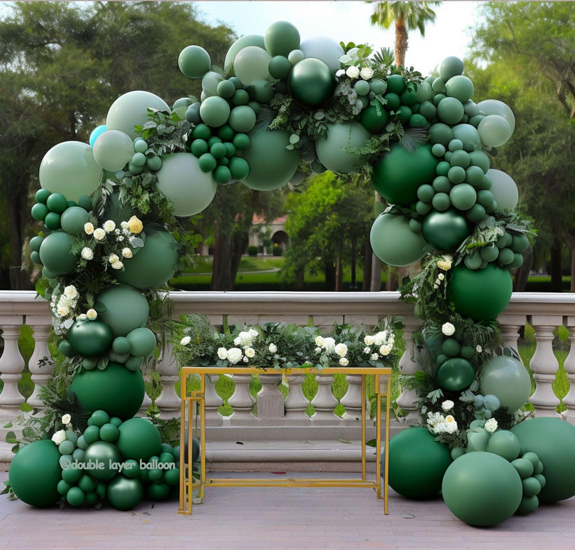 Dark Green and Sage Green Balloon Garland Double Stuffed Dusty Sage Green Balloons Forest Emerald Green Balloons Green Balloon Arch Kit for Baby Shower St. Patrick's Day Jungle Birthday Party Decor