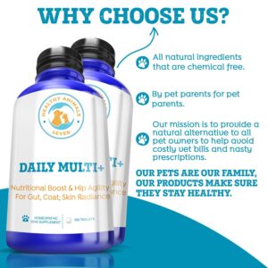 Healthy Animals 4Ever Nutritional Boost & Hip Agility for Gut, Coat, Skin Radiance | Extra Strong Ingredients | Fast Acting Formula | Completely Safe & Natural | 300 Tablets