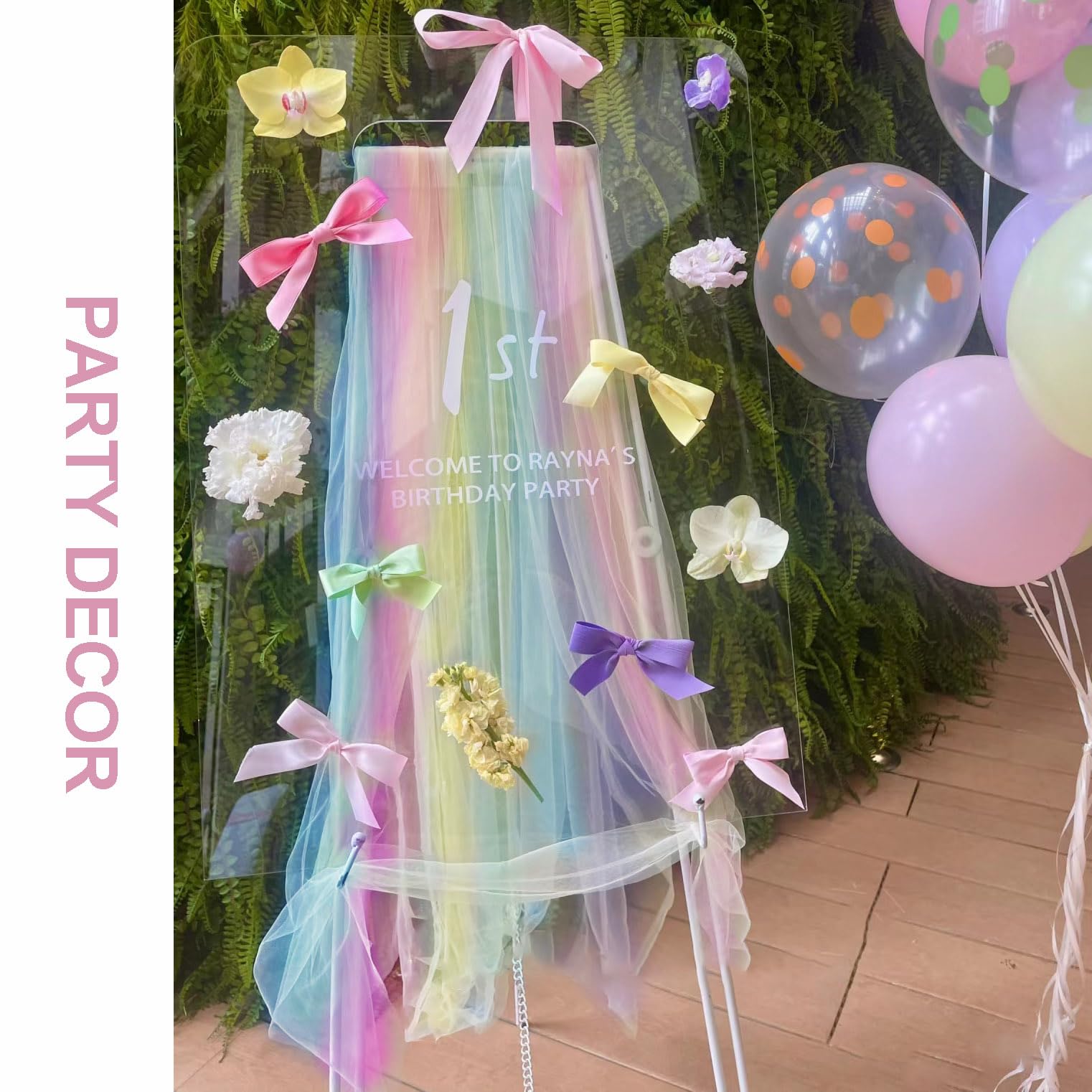 HAVII 63" × 8yard Rainbow Tulle Fabric Rolls Sheer Tulle Ribbon Netting Fabric Gradient Tulle Bolt Spool for Table Tutu Skirt Dress DIY Birthday Party Baby Shower Decorations