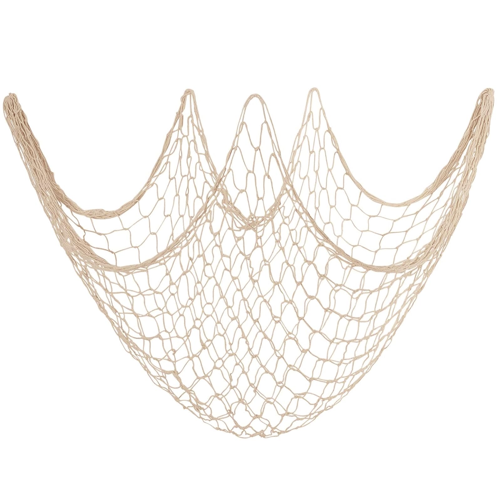 Rosoz Natural Fish Net Decorative for Party, Natural Cotton Netting 80x40 Inch, Nautical Themed Fishnet Party Accessory