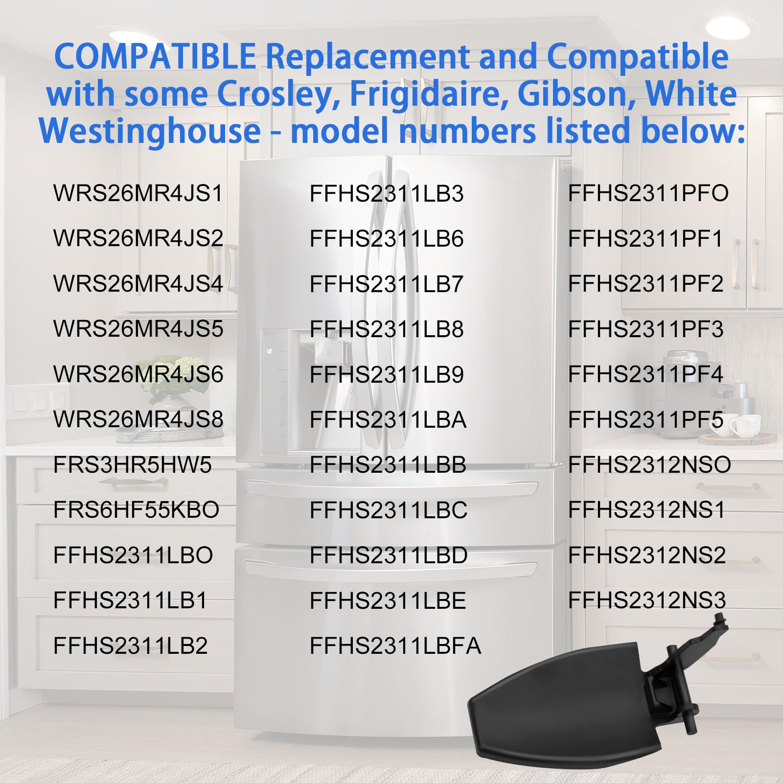 241682003 Refrigerator Water Dispenser Lever (Black) Replaces AP3965193, 1196652, 5304422026, AH1526383, Compatible with Frigidaire/Westinghouse/Kenmore