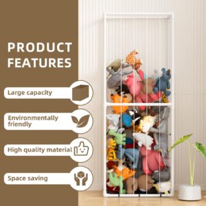 Glaf Stuffed Animal Storage Toy Organizer Corner Plush Zoo Toys Holder Large Standing Kids Shelf with Adjustable Length Elastic Band for Toddler Boys Girls for Bedroom Nursery Play Room