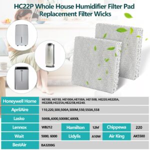 HC22P Whole House Humidifier Filter Pad Replacement Filter Wicks Compatible with Honeywell HE100, HE150, HE220, HE225 HE240, also for AprilAire Water Panel 110 220 550 550B Super Wick Filter -(2 PACK)