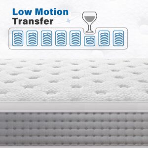 BedStory King Mattress, 14 Inch Luxury Hybrid Mattress in a Box with Gel Memory Foam, Pressure Relief Individual Wrapped Coils King Size Mattress for Motion Isolation, CertiPUR-US Certified