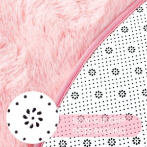 Noahas Fluffy Round Rug 4Ft,Pink Rugs for Bedroom Girls,Fuzzy Rug for Kids Room,Shaggy Bedroom Carpet,Circle Shag Area Rug,Soft Nursery Rug,Room Decor Aesthetic