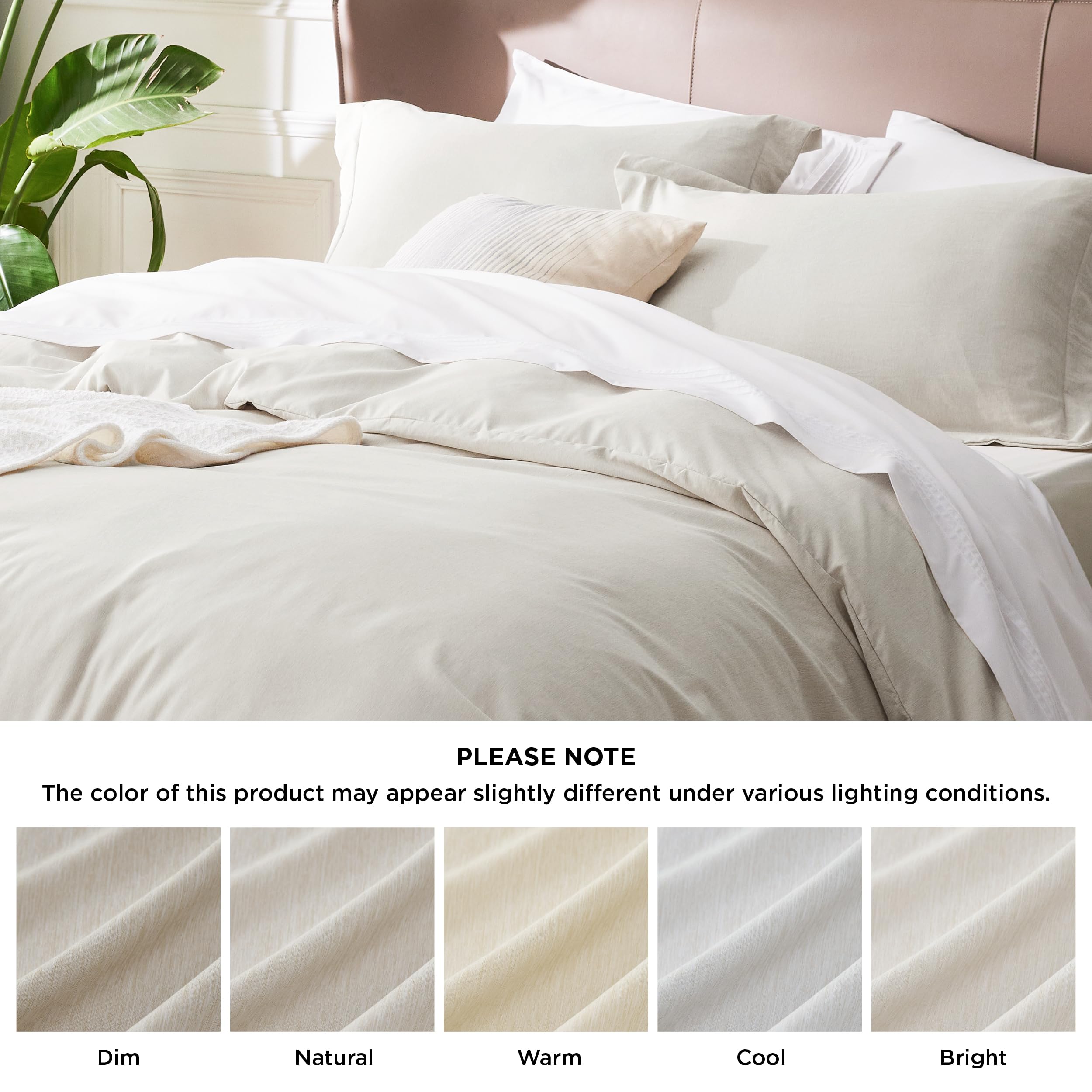 Bedsure Bundle of Ruched Sheet Set and Cationic Dyed Duvet Cover Set, Queen Size