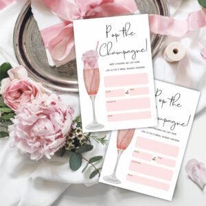 DYIRBIIY 25 Bridal Shower Invitation With Envelopes - Pop The Champagne! - Fill In Style Invitations For New Couples, Mr And Mrs, Newlyweds Invites, Party Favor & Supplies - A10