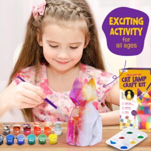 LAOESE Paint Your Own Cat Lamp Kit, Art Supplies Arts & Crafts Kit, Painting kit for Kids 6-12, Arts and Crafts for Kids Ages 8-12, Toys Girls Boy Birthday Christmas Gift Ages 3 4 5 6 7 8 9 10 11 12+