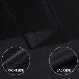 Stretch Velvet Fabric by The Yard Soft for Sewing Clothes, Apparel, Costume, Upholstery, Crafting Projects(Black,1 Yard)