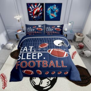 feelyou rugby comforter set twin size football field coverlet set for kids boys girls decor ball games comforter microfiber navy blue quilt set bedroom bedclothes