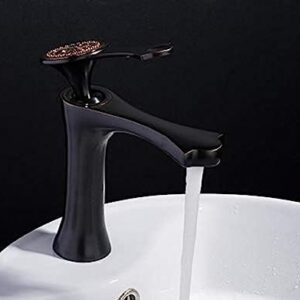 Kitchen Taps Vintage Black Bathroom Basin Faucet Copper Material Single Handle Bath Tap Spray Paint Cold and Hot Water Mixer