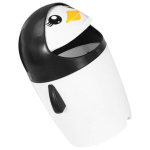 jojofuny mini trash can penguin trash bin desk garbage can animal shaped waste bin small desktop wastebasket storage container with lid for car home bedroom office