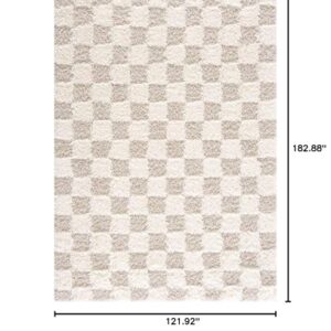 Hauteloom Etiler Living Room, Bedroom Area Rug - Contemporary - Plush Pile - Cream,Light Beige - 4' x 6'