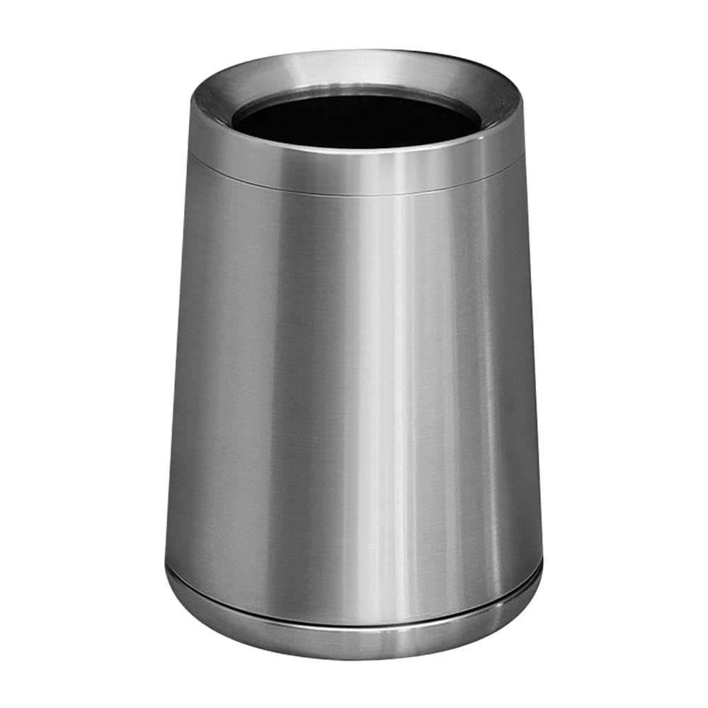 YOJIA 10L/2.6GAL Stainless Steel Sliver Trash Can, Narrow Slit Conicial Trash Can, Light Luxury Garbage Can for Bathroom,Bedroom,Office, Kitchen,Toilet (Z-10L Silver)