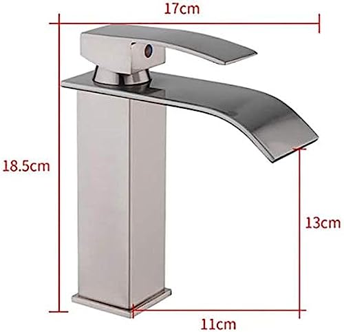 Kitchen Taps Brushed Nickel Bathroom Faucet Waterfall Faucet Single Handle Brass Bath Basin Hot and Cold Water Mixer Tap