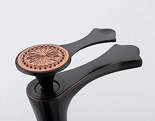 Kitchen Taps Vintage Black Bathroom Basin Faucet Copper Material Single Handle Bath Tap Spray Paint Cold and Hot Water Mixer