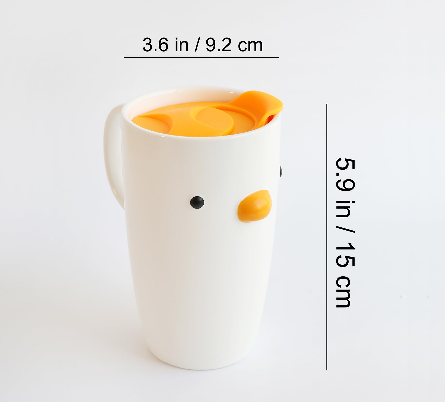 PURROOM Duck Coffee Mug with Lid, Travel Cup with Handle & Sealed Lid. 20 oz Cute Chick Tall Cup, Safety Ceramic. Best Gifts For Coffee Lover.