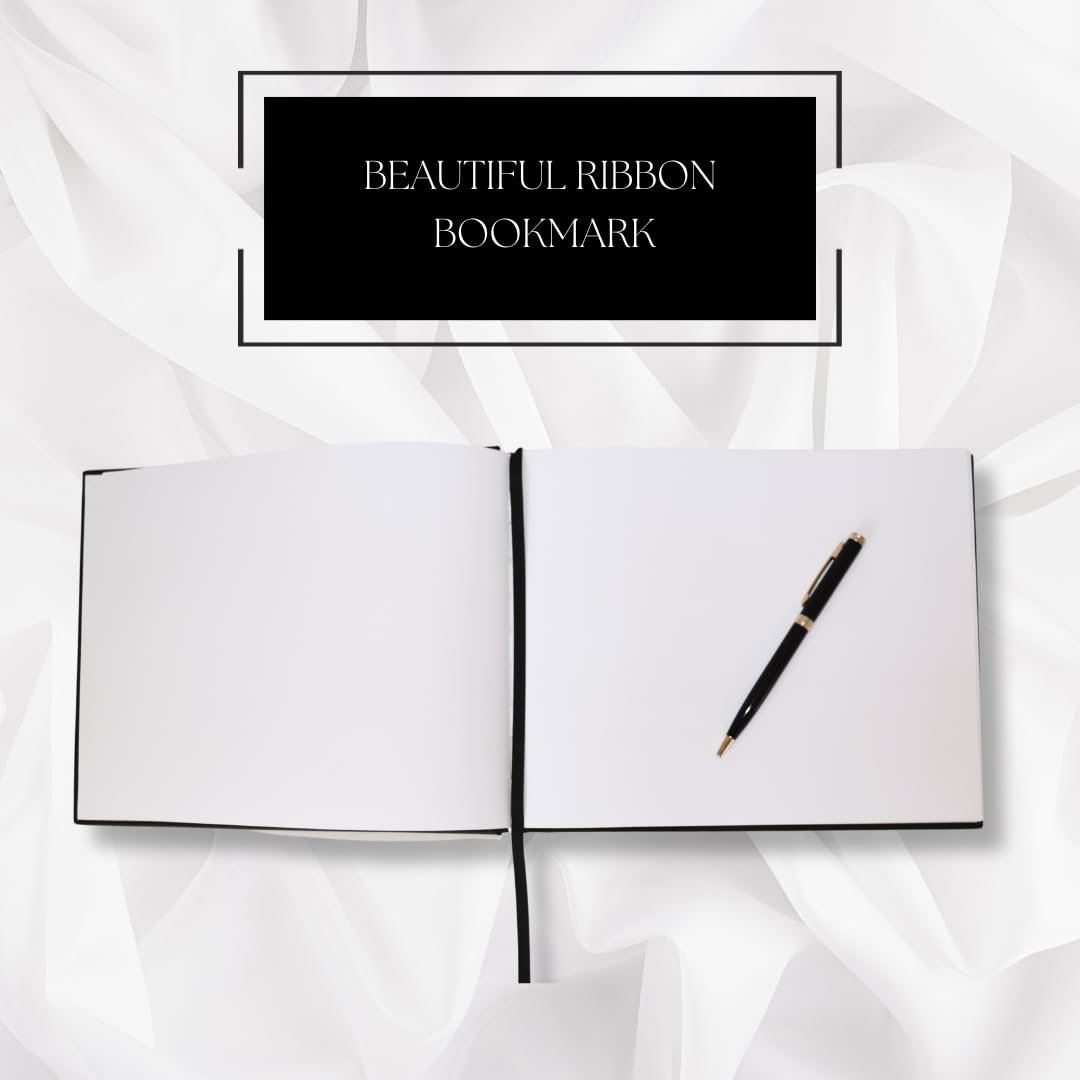 Elegant Guest Book for All Occasions with Complimentary Metal Ball Pen - Versatile Black Matte Cover, Perfect for Weddings, Baby Showers, Memorial Services, and Celebrations of Life