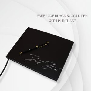 Elegant Guest Book for All Occasions with Complimentary Metal Ball Pen - Versatile Black Matte Cover, Perfect for Weddings, Baby Showers, Memorial Services, and Celebrations of Life