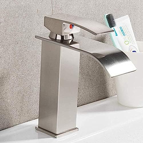 Kitchen Taps Brushed Nickel Bathroom Faucet Waterfall Faucet Single Handle Brass Bath Basin Hot and Cold Water Mixer Tap