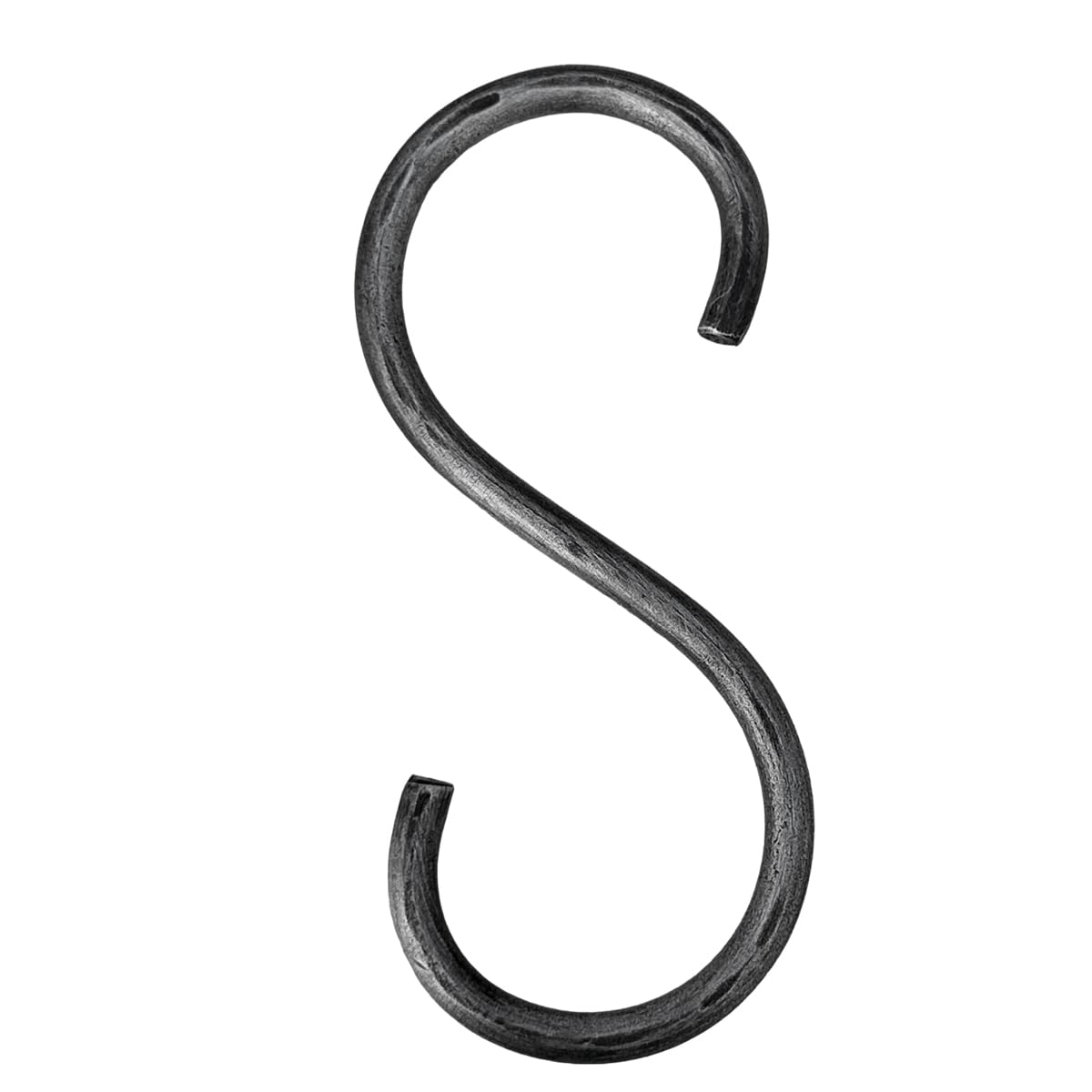 Living Ideas S Hook Hand Forged Metal S Hook Set of 2 Pcs Wrought Iron Handmade S Hook Heavy Duty 4.75 Inches S Hook for Hanging Plants, Pots, Coffee Mugs, Curtain Use Kitchen Utensil Hanging Hooks