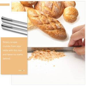 FOYTOKI Stainless Steel Crumb Scraper for Tabletop Use Ideal for Griddles and Flat Tops Efficient Crumb Sweeper for Restaurants and Home Ergonomic Design for Easy Handling