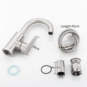 Kitchen Taps Hot and Cold Water Mixer Brushed 304 Stainless Steel Bathroom Faucet Basin Tap Bath Sink Faucet