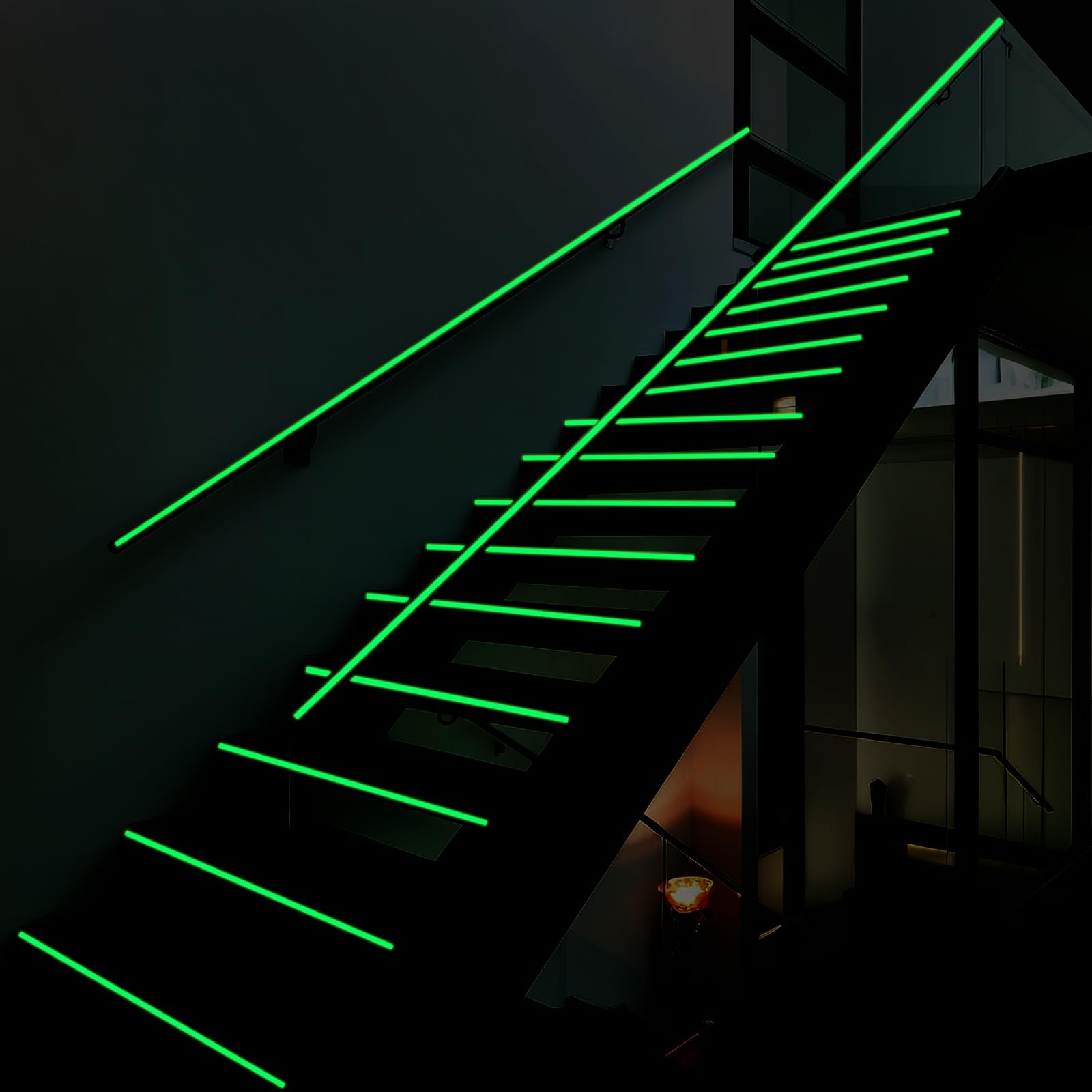 SIDAZON Glow in The Dark Tape,1/2 in x33FT Luminous Fluorescent Photoluminescent Tape Stickers for Stairs Steps and Walls Exit Sign Bright Rechargeable and Long-Lasting Night Decorations Home Marking