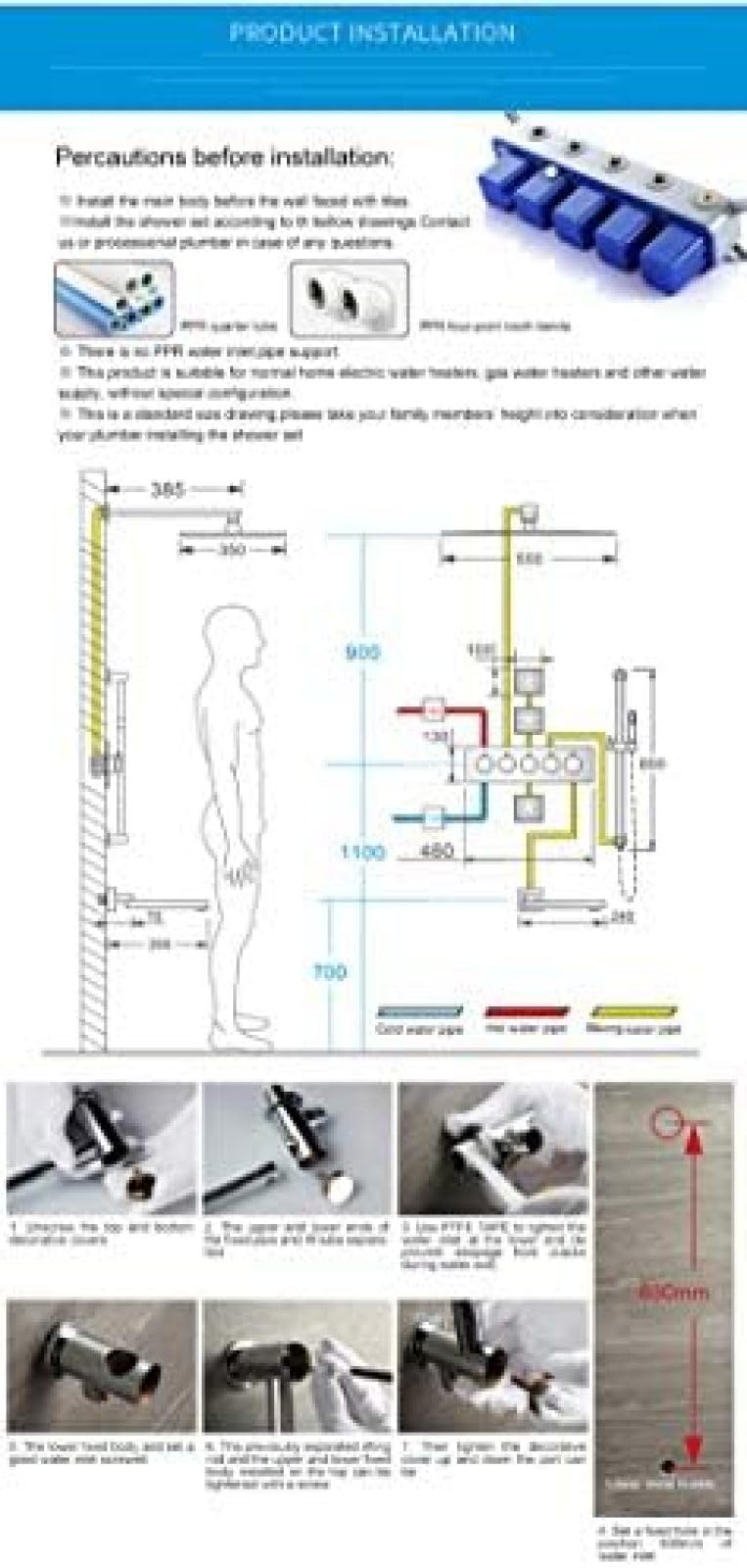 Kitchen Taps Shower Faucets Rainfall Rainfall Shower Faucet Thermostat Wall Shower Mixer Tap Bath Rainfall Shower Set Bathroom Mixer