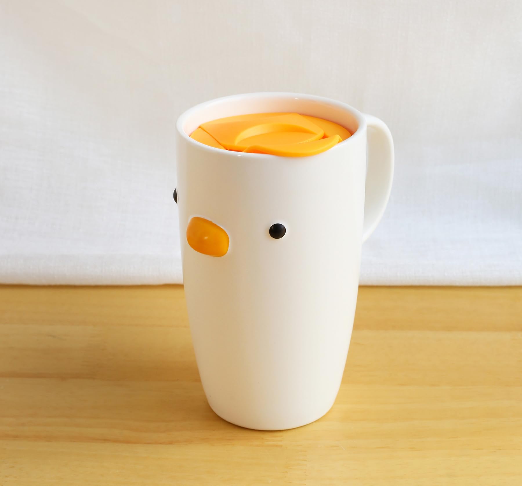 PURROOM Duck Coffee Mug with Lid, Travel Cup with Handle & Sealed Lid. 20 oz Cute Chick Tall Cup, Safety Ceramic. Best Gifts For Coffee Lover.