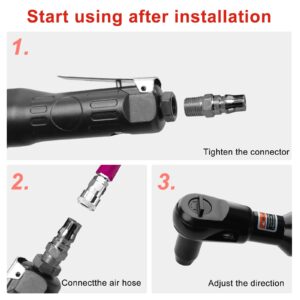 Aflybltol 1/2" Air Ratchet Wrench Set, 50 Ft-Lbs, 160 RPM,Side Exhaust Hole, Professional Pneumatic Wrench for Mechanical Maintenance, Automotive Industry