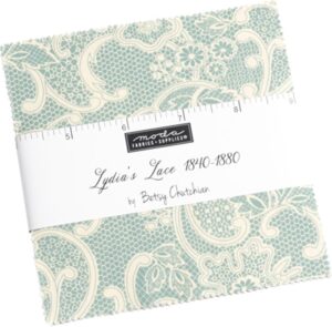 moda fabrics lydia's lace charm pack by betsy chutchian; 42-5 inch precut fabric quilt squares