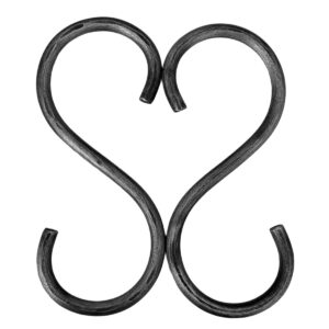 Living Ideas S Hook Hand Forged Metal S Hook Set of 2 Pcs Wrought Iron Handmade S Hook Heavy Duty 4.75 Inches S Hook for Hanging Plants, Pots, Coffee Mugs, Curtain Use Kitchen Utensil Hanging Hooks