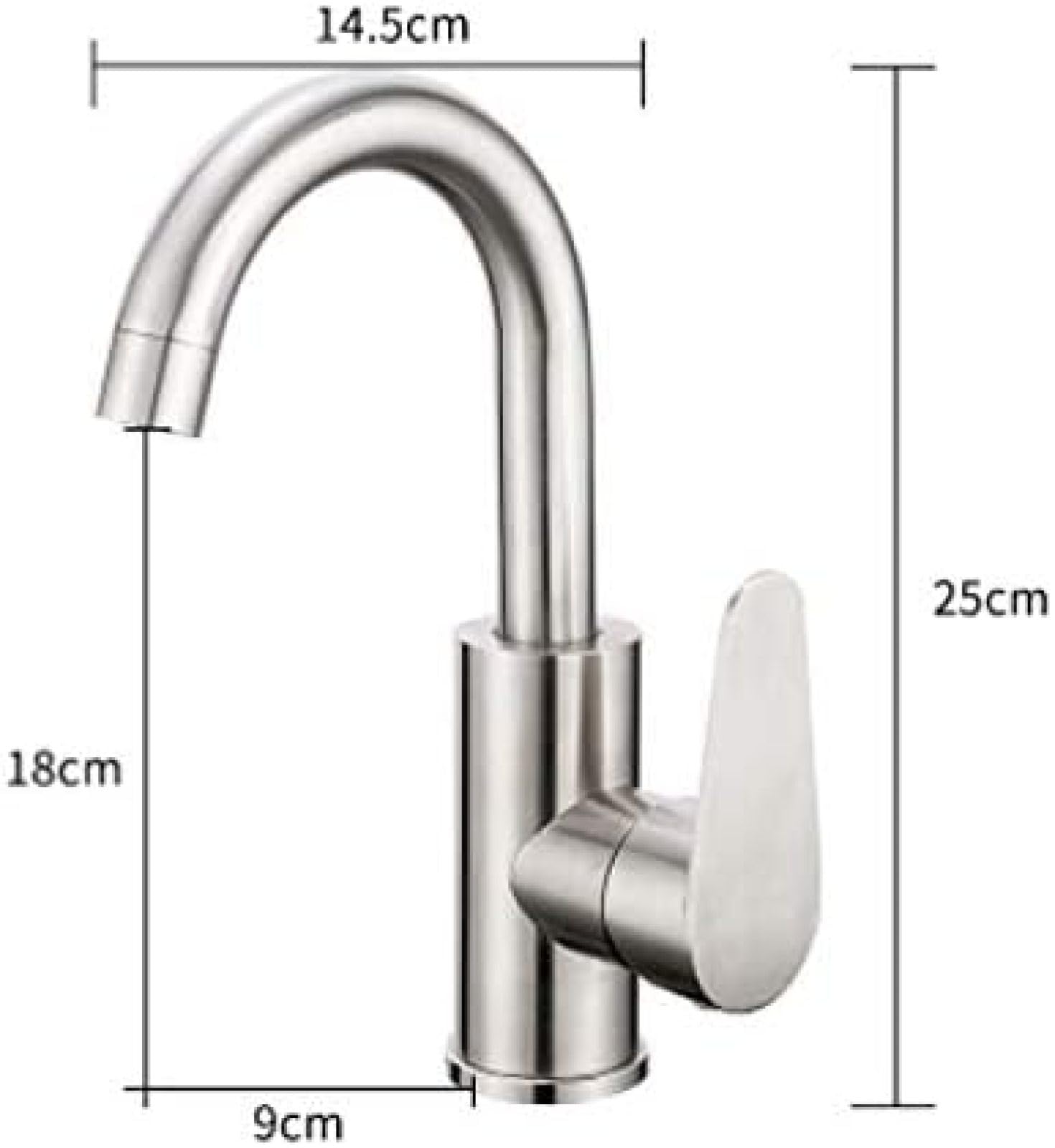 Kitchen Taps Hot and Cold Water Mixer Brushed 304 Stainless Steel Bathroom Faucet Basin Tap Bath Sink Faucet