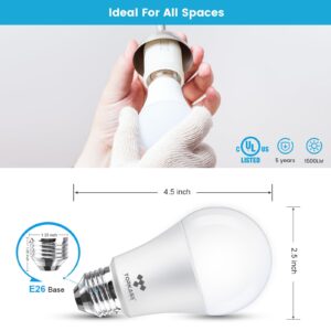 Torkase A19 LED Light Bulbs 100 Watt Equivalent, 13 Watt 1500 LM Bright Standard LED Bulbs Non-Dimmable,E26 Screw Base, 5000K Natural Daylight White,Milky Energy Saving Light Bulbs,UL Listed(24-Pack)