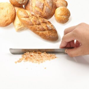 FOYTOKI Stainless Steel Crumb Scraper for Tabletop Use Ideal for Griddles and Flat Tops Efficient Crumb Sweeper for Restaurants and Home Ergonomic Design for Easy Handling