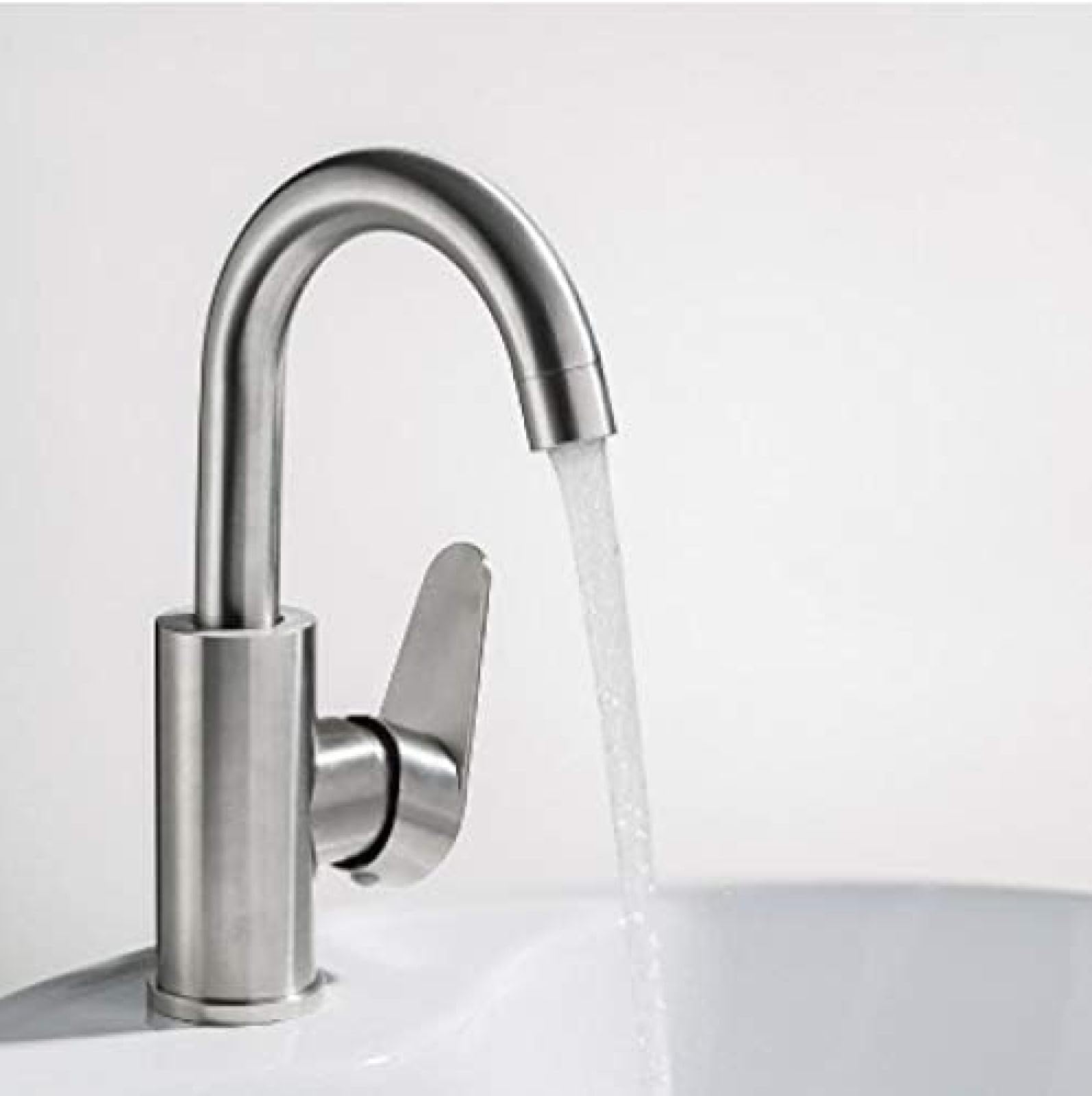 Kitchen Taps Hot and Cold Water Mixer Brushed 304 Stainless Steel Bathroom Faucet Basin Tap Bath Sink Faucet