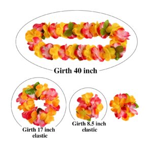 FreshDear 15 Counts Hawaiian Leis Flower, Leis Necklace Hawaiian For Adults luau Party Supplies, Summer Beach Vacation,Theme Party Decorations, Birthday, Graduation,Wedding.