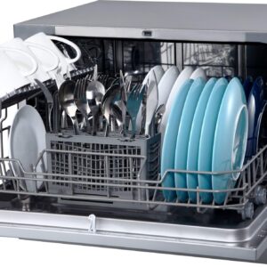 EdgeStar DWP63 21-5/8 Inch Wide 6 Place Setting Countertop Dishwasher - Silver