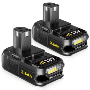 vanon replacement for ryobi 18v battery 3.6ah lithium ion 18 volt batteries replacement for ryobi 18v cordless tools p102 p107 p105 p104 p103 p108 2pack.