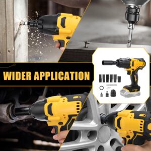 F FINEC Cordless Impact Wrench Compatible with 20V Dewalt Max Battery, 600N.m 1/2-Inch Mid-Range and 3/8-inch High Torque Impact Wrench with 6 Pcs Drive Impact Sockets, Brushless Motor(No battery)