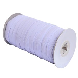 50 Yards Length 1/2" Width Flat Elastic Band for Sewing Stretch Elastic Cord for DIY Projects, Arts & Crafts (White)