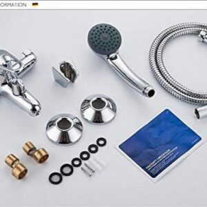 Kitchen Taps Bathtub Faucet Shower 1 Set Bathroom Fixture Chrome Plated Shower Faucet Bathtub Faucets Brass Head Outlet Pipe