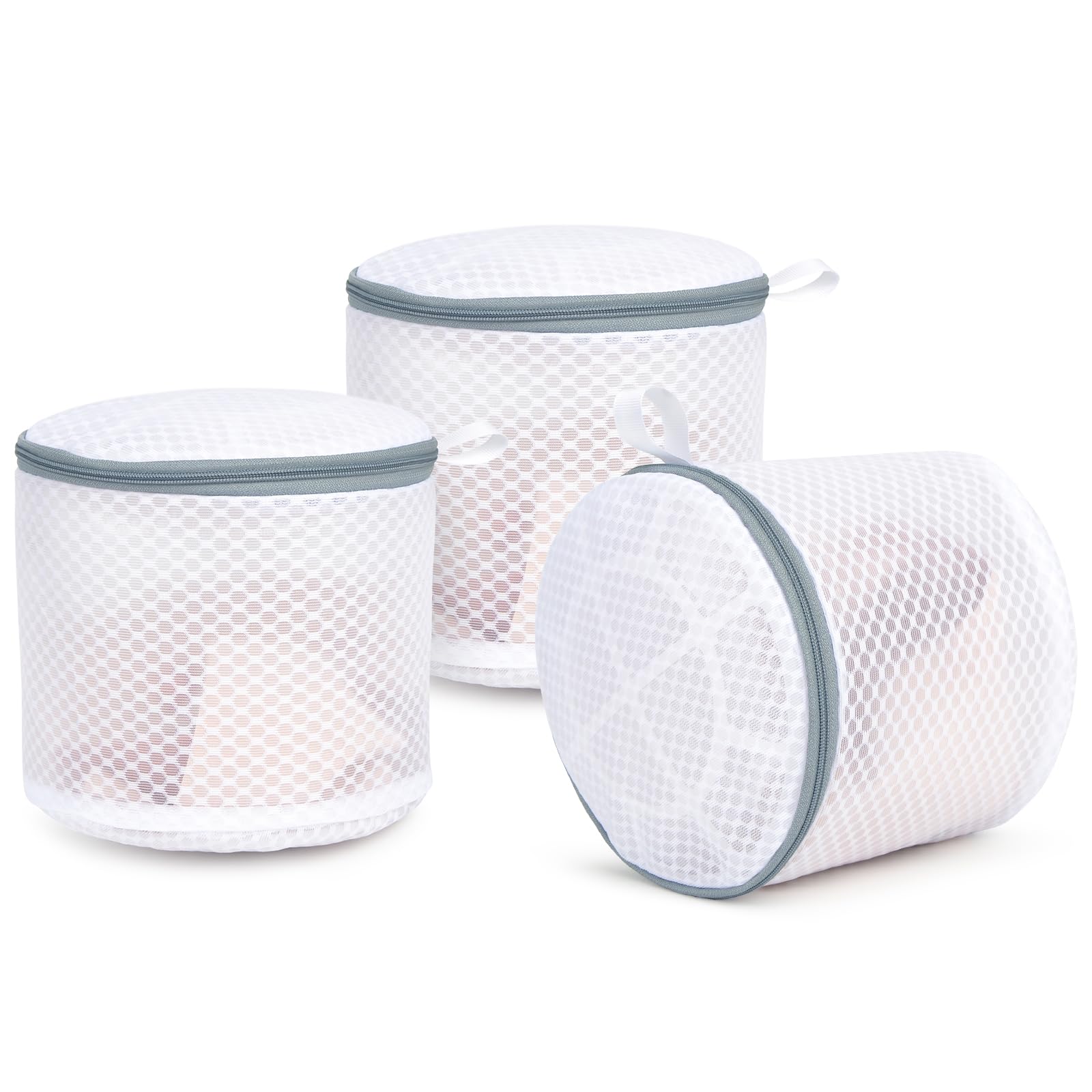 Geiteoa 3 Pack Mesh Laundry Bags for Delicates, Mesh Bra Bags with Hanging Loop, 6 x 7 Inches Lingerie Bags for Laundry